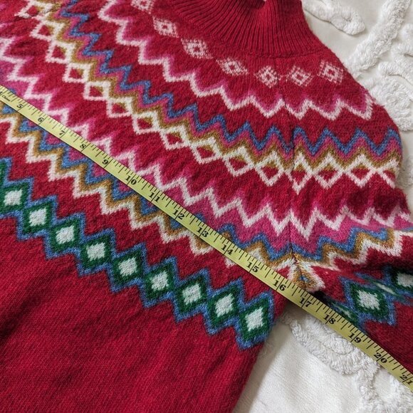 Croft & Barrow fair isle sweater petite small mock turtleneck - Picture 6 of 10